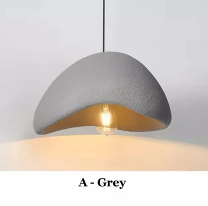 Nordic Wabi Sabi Pendant Light E27 LED Stone Hanging Light 30/40/50/60cm - White Or Grey