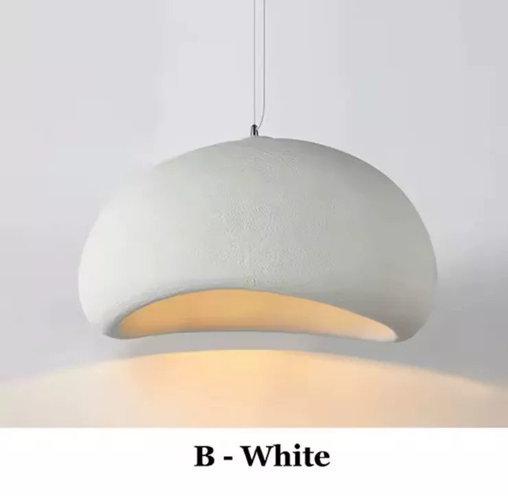 Nordic Wabi Sabi Pendant Light E27 LED Stone Hanging Light 30/40/50/60cm - White Or Grey