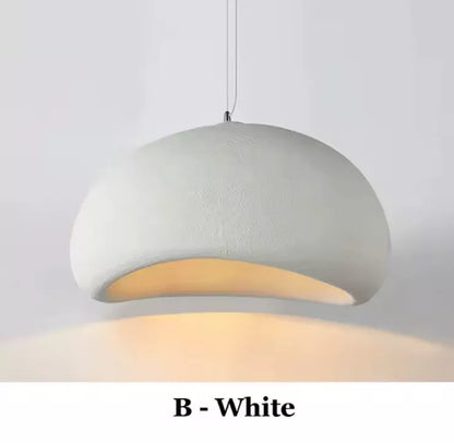 Nordic Wabi Sabi Pendant Light E27 LED Stone Hanging Light 30/40/50/60cm - White Or Grey