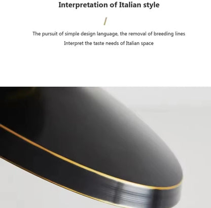 Nordic Semi Flush Modern Round LED Ceiling Light In Black Or Gold