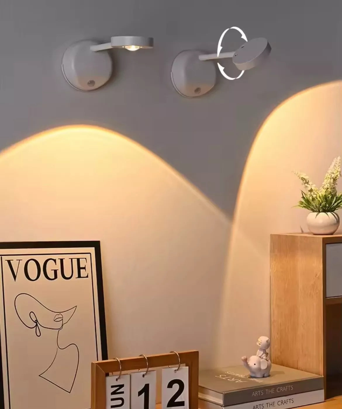 Wireless USB Rechargeable LED Wall Picture Light Adjustable Spot With Remote And Sensor
