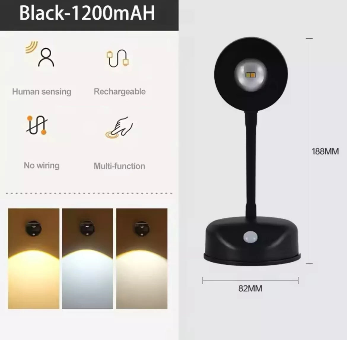 Wireless USB Rechargeable LED Wall Picture Light Adjustable Spot With Remote And Sensor