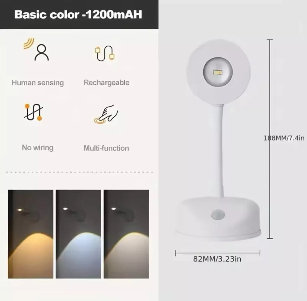 Wireless USB Rechargeable LED Wall Picture Light Adjustable Spot With Remote And Sensor