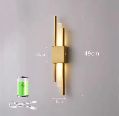 Nordic Wireless LED Wall Light Sconce USB Rechargeable Touch On/Off