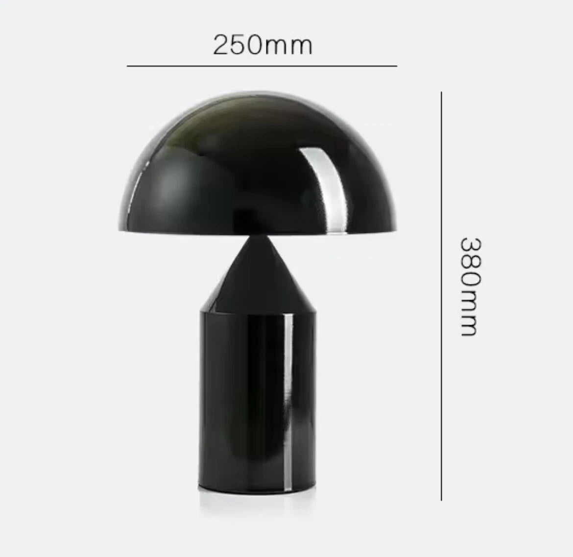 Designer Mushroom Table Lamp - Black/White/Gold - Small/Large