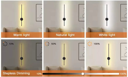Wireless Rechargeable LED Slim Linear Wall Light With Remote Control 50cm - Black/Gold/White/Silver