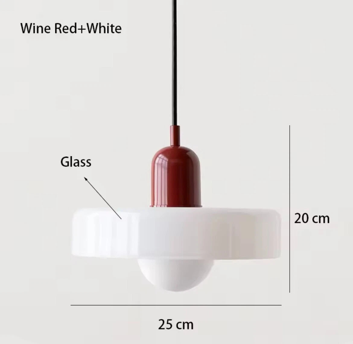 Nordic Retro Glass Single Pendant Light Fitting -