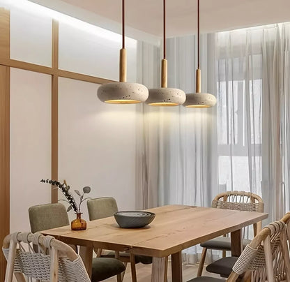 Wood Stone Single Hanging Pendant Light
