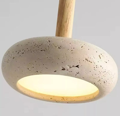 Wood Stone Single Hanging Pendant Light