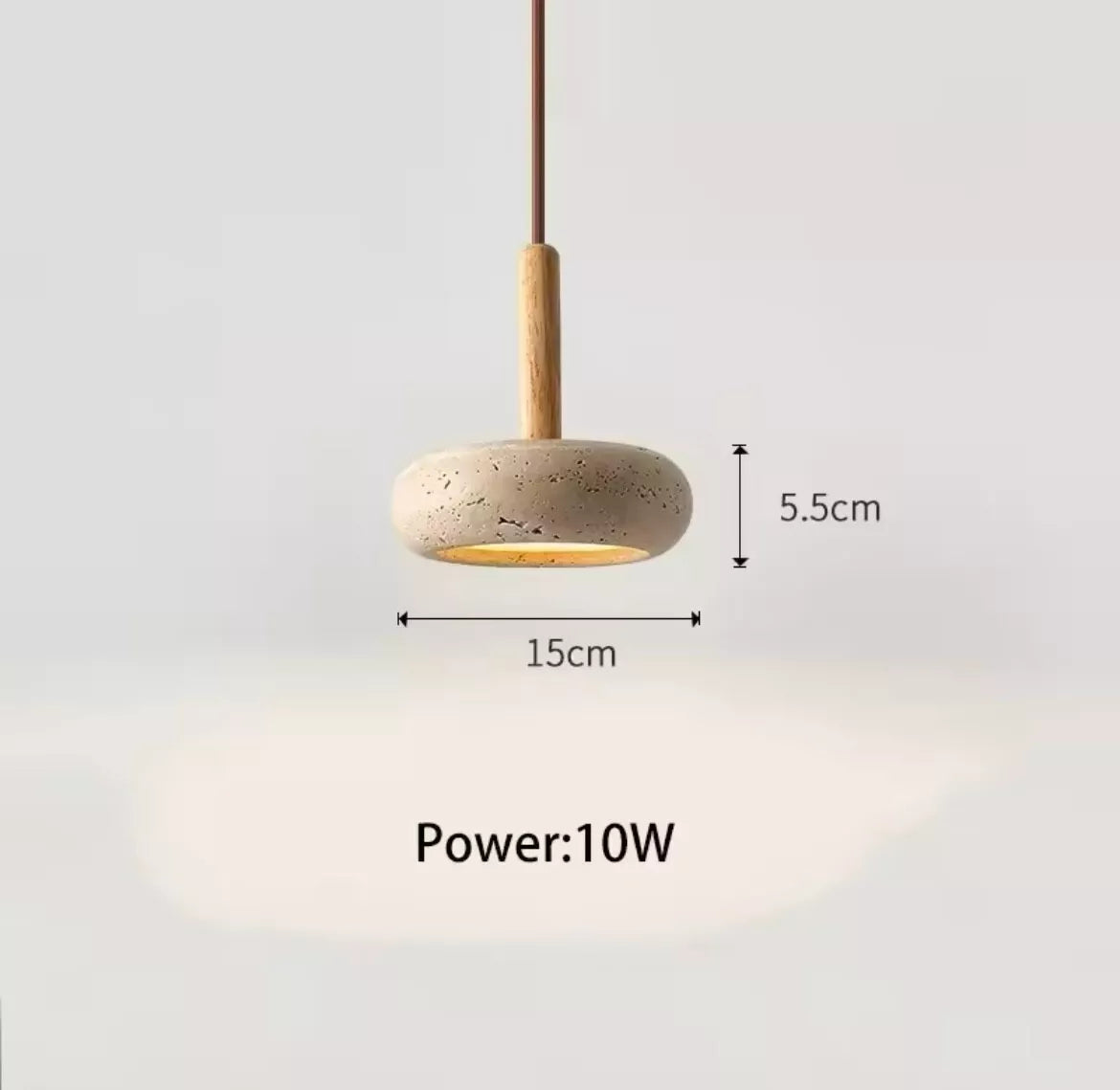 Wood Stone Single Hanging Pendant Light