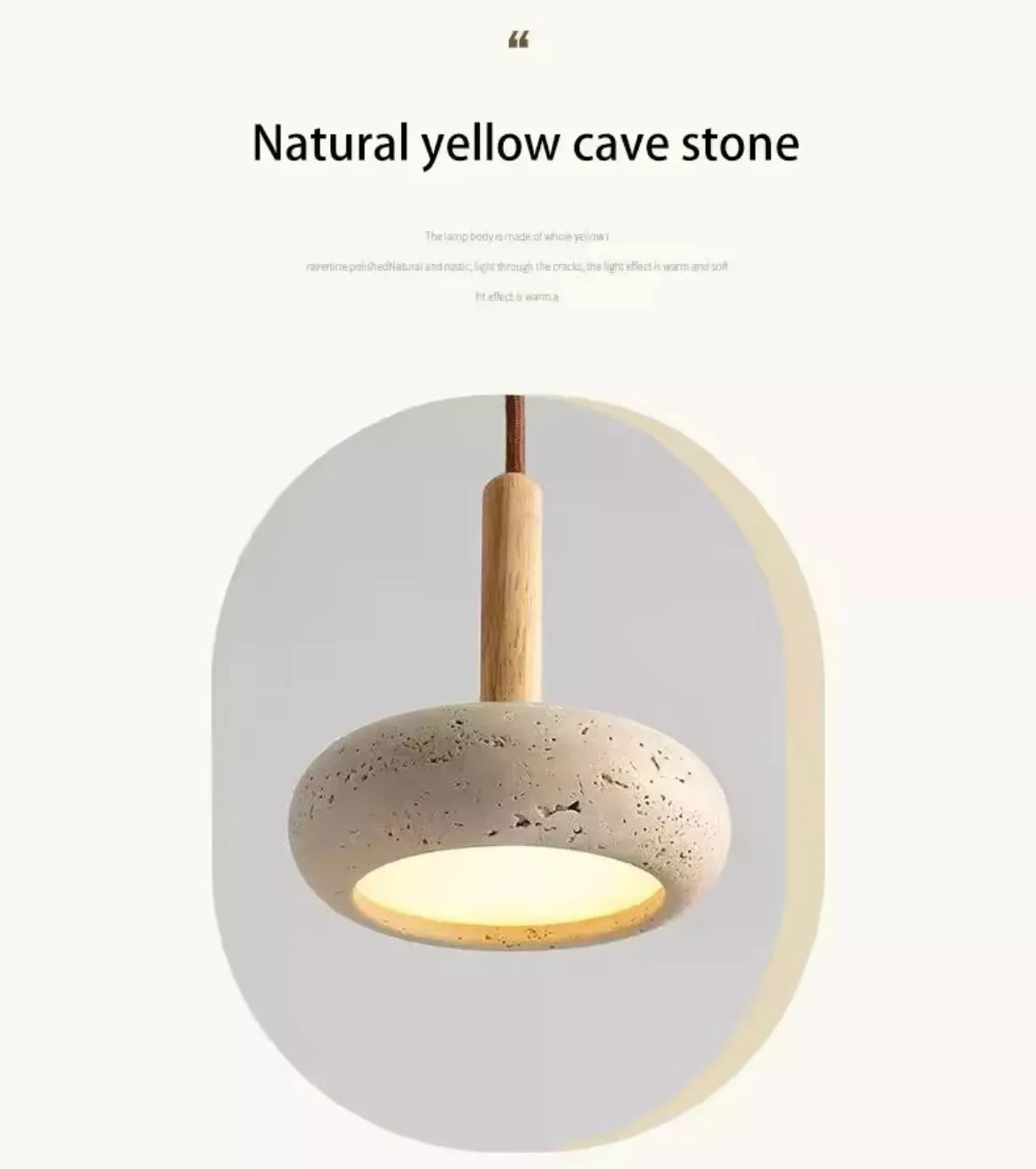 Wood Stone Single Hanging Pendant Light