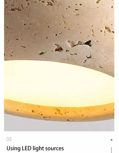 Wood Stone Single Hanging Pendant Light