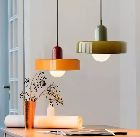 Nordic Retro Glass Single Pendant Light Fitting -